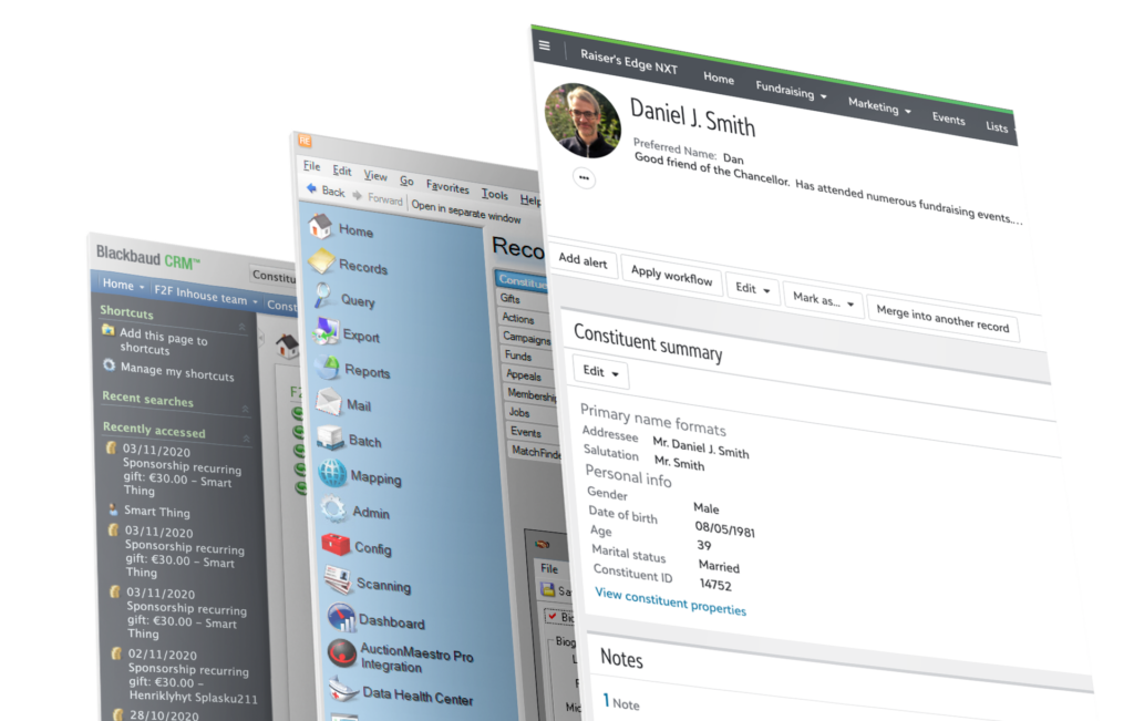 Applications for Blackbaud Raiser's Edge and Blackbaud CRM